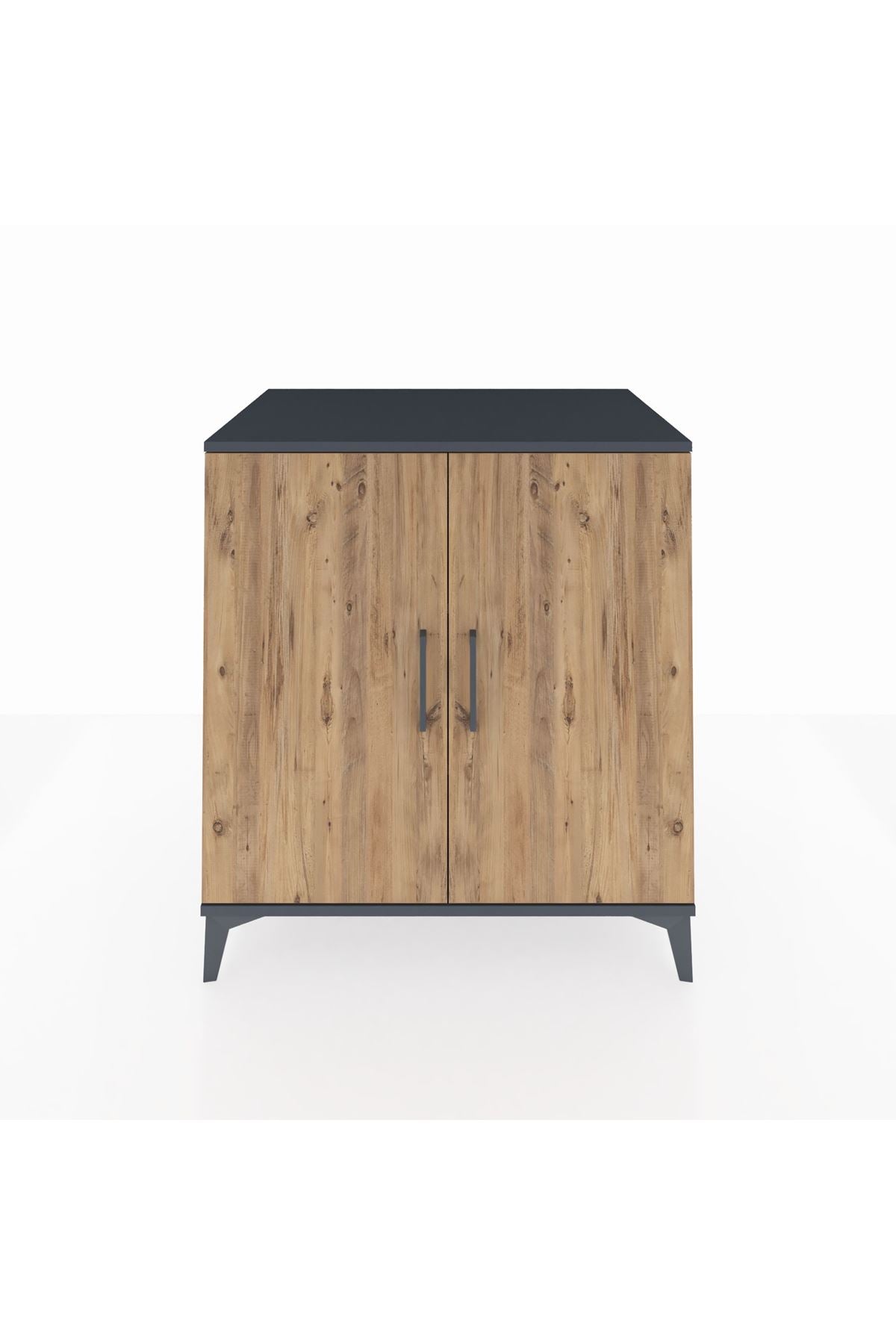 Kronos Şifonyer 2 Raflı 2 Kapaklı 88x59x96 Antrasit-Çam