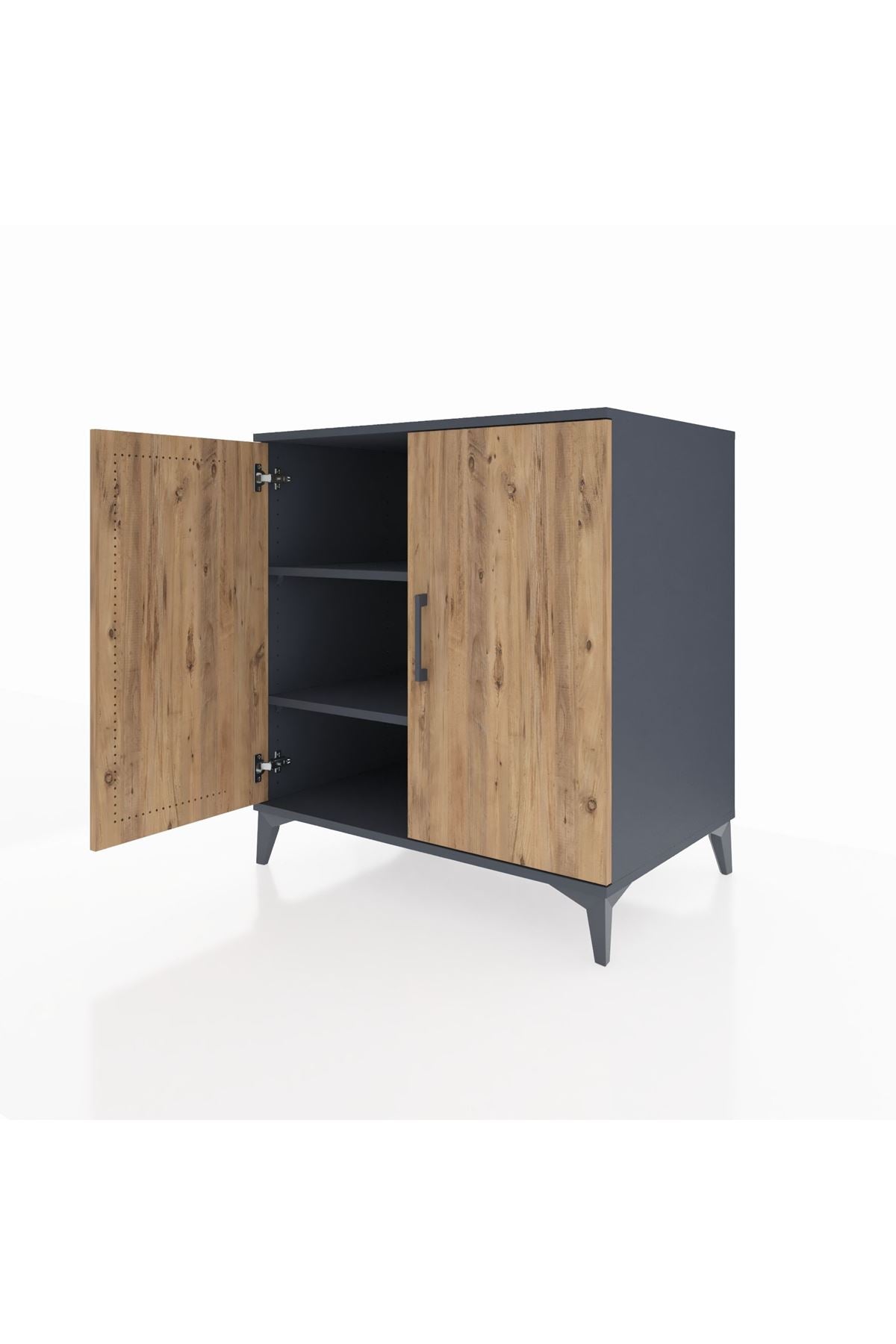 Kronos Şifonyer 2 Raflı 2 Kapaklı 88x59x96 Antrasit-Çam