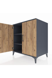 Kronos Şifonyer 2 Raflı 2 Kapaklı 88x59x96 Antrasit-Çam