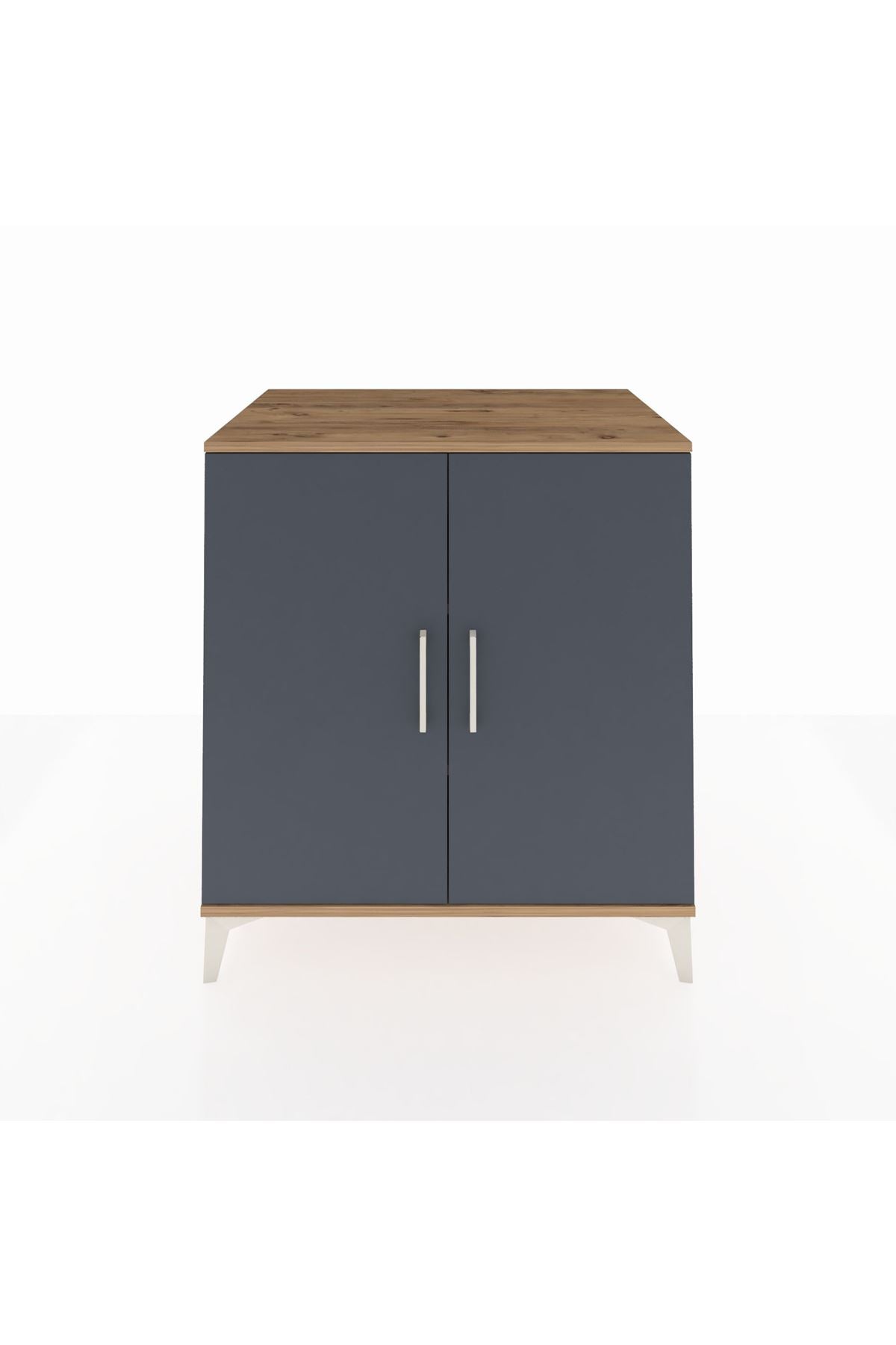 Kronos Şifonyer 2 Raflı 2 Kapaklı 88x59x96 Çam-Antrasit