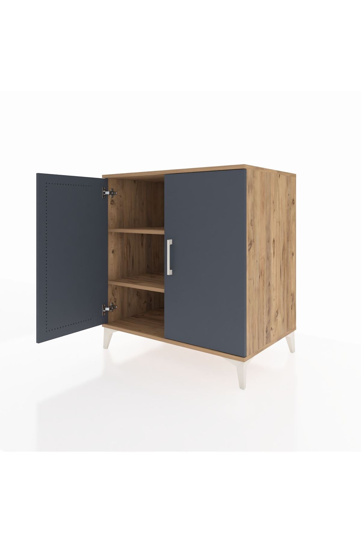 Kronos Şifonyer 2 Raflı 2 Kapaklı 88x59x96 Çam-Antrasit