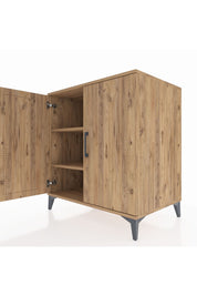 Kronos Şifonyer 2 Raflı 2 Kapaklı 88x59x96 Çam-Çam