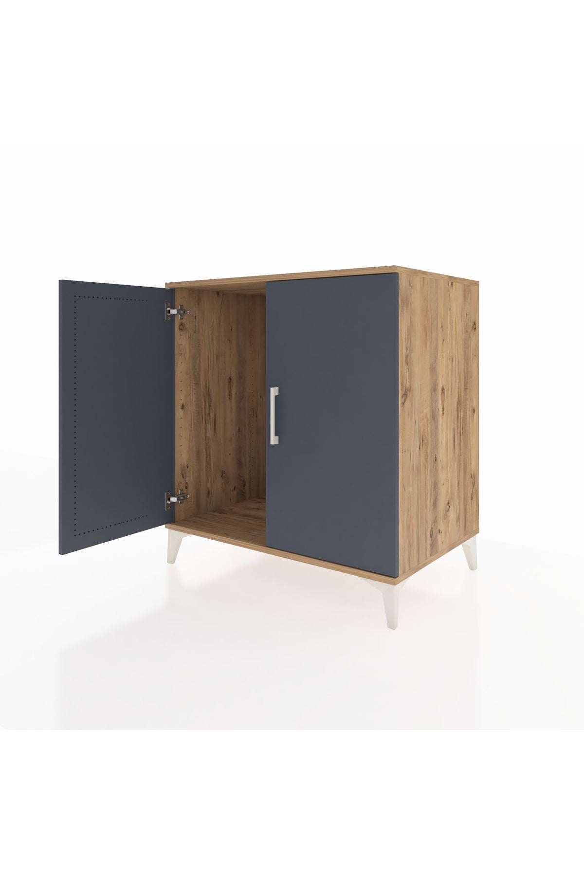 Kronos Şifonyer 2 Kapaklı 88x59x96 Çam-Antrasit