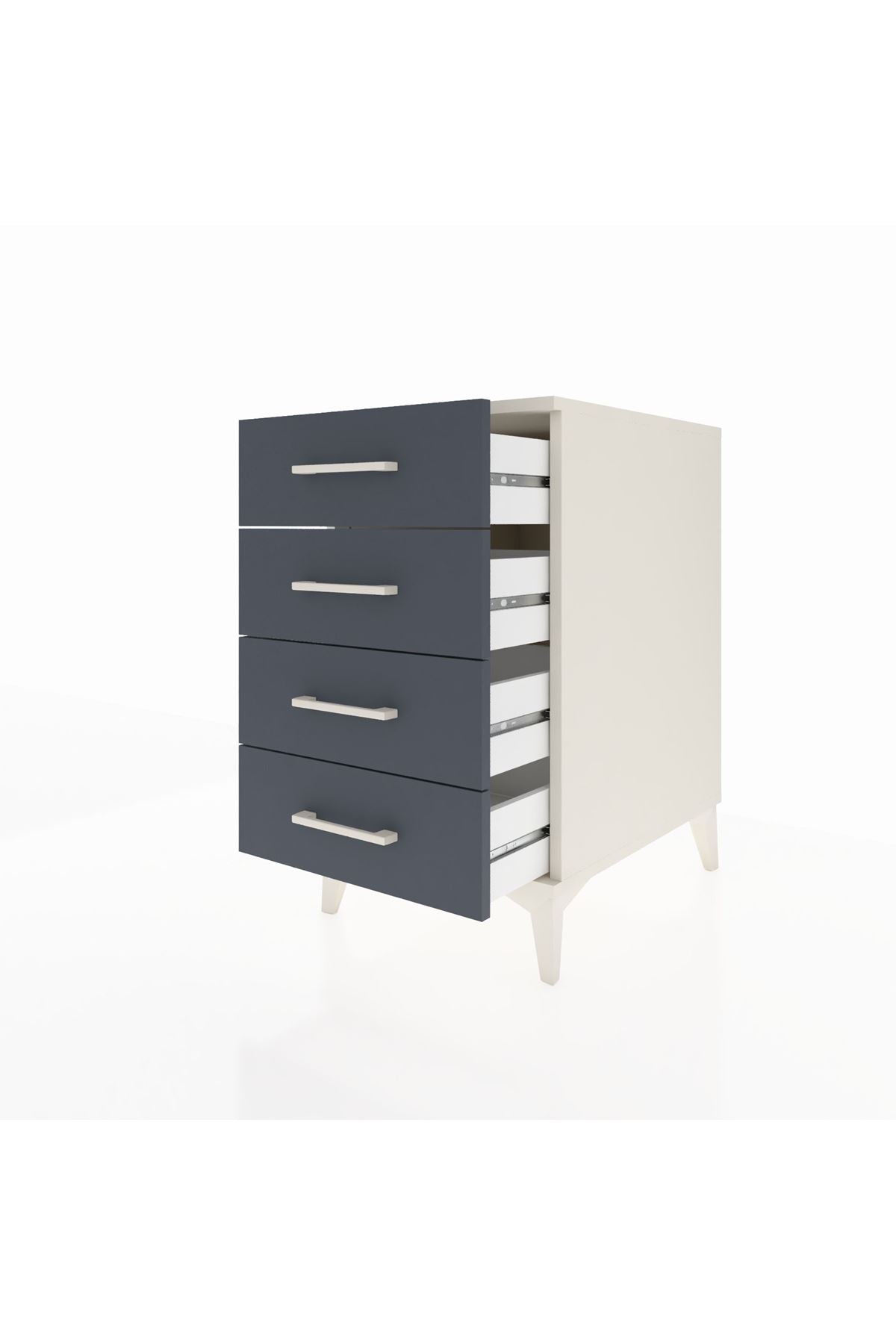 Kronos Komodin 4 Çekmeceli 44x59x80 Aytaşı-Antrasit