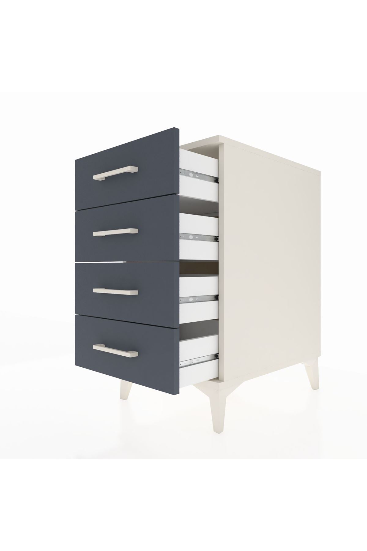 Kronos Komodin 4 Çekmeceli 44x59x80 Aytaşı-Antrasit