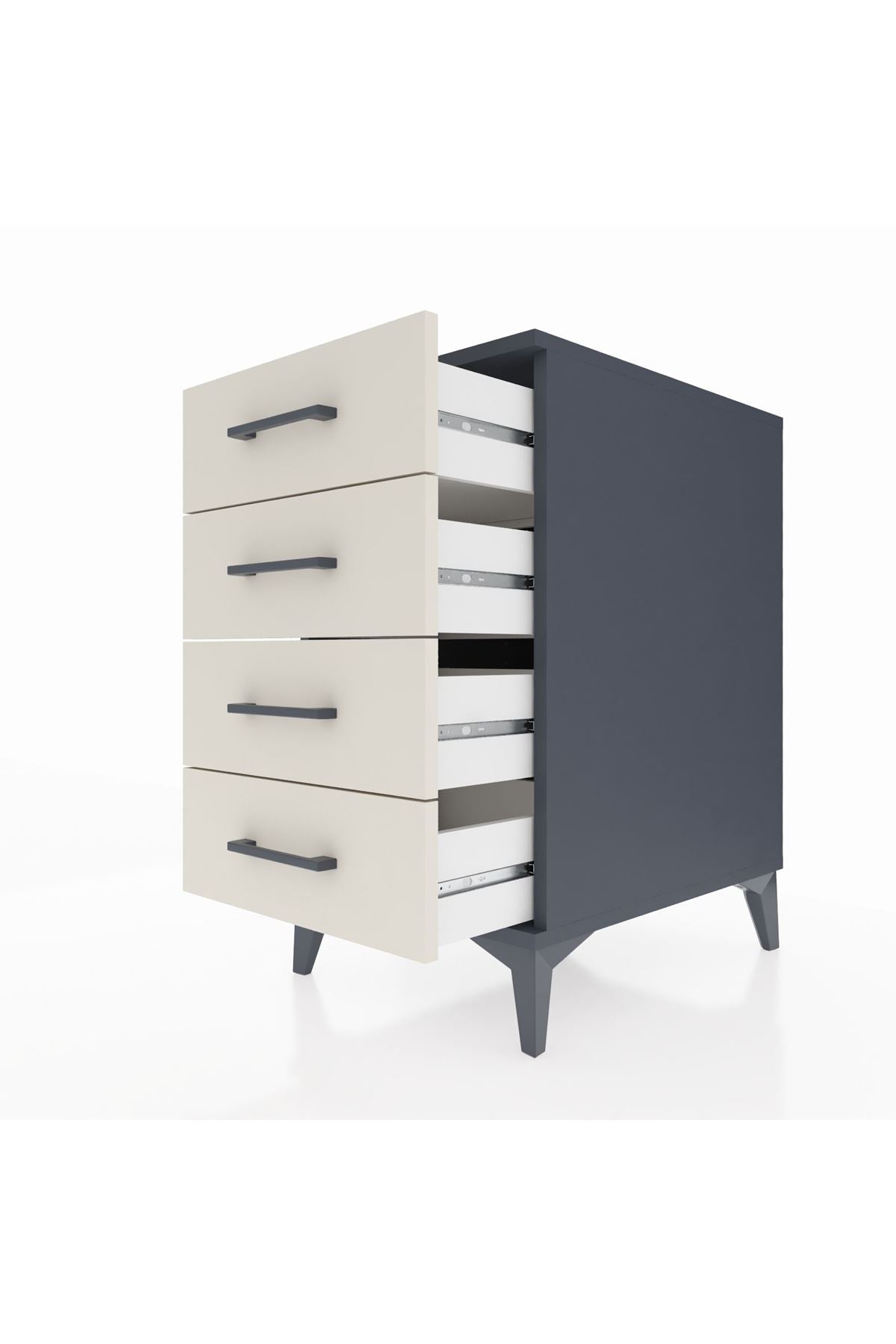 Kronos Komodin 4 Çekmeceli 44x59x80 Antrasit-Aytaşı