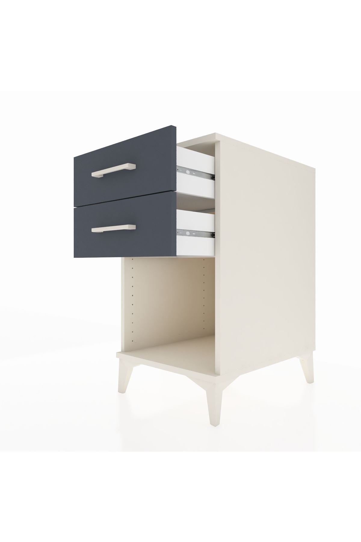 Kronos Komodin 2 Çekmeceli 44x59x80 Aytaşı-Antrasit