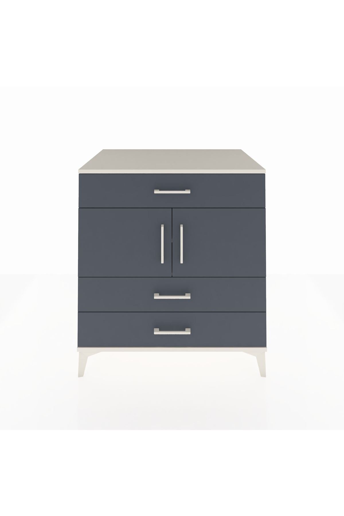 Kronos Şifonyer 2 Raflı 3 Çekmeceli 2 Kapaklı 88x59x96 Aytaşı-Antrasit