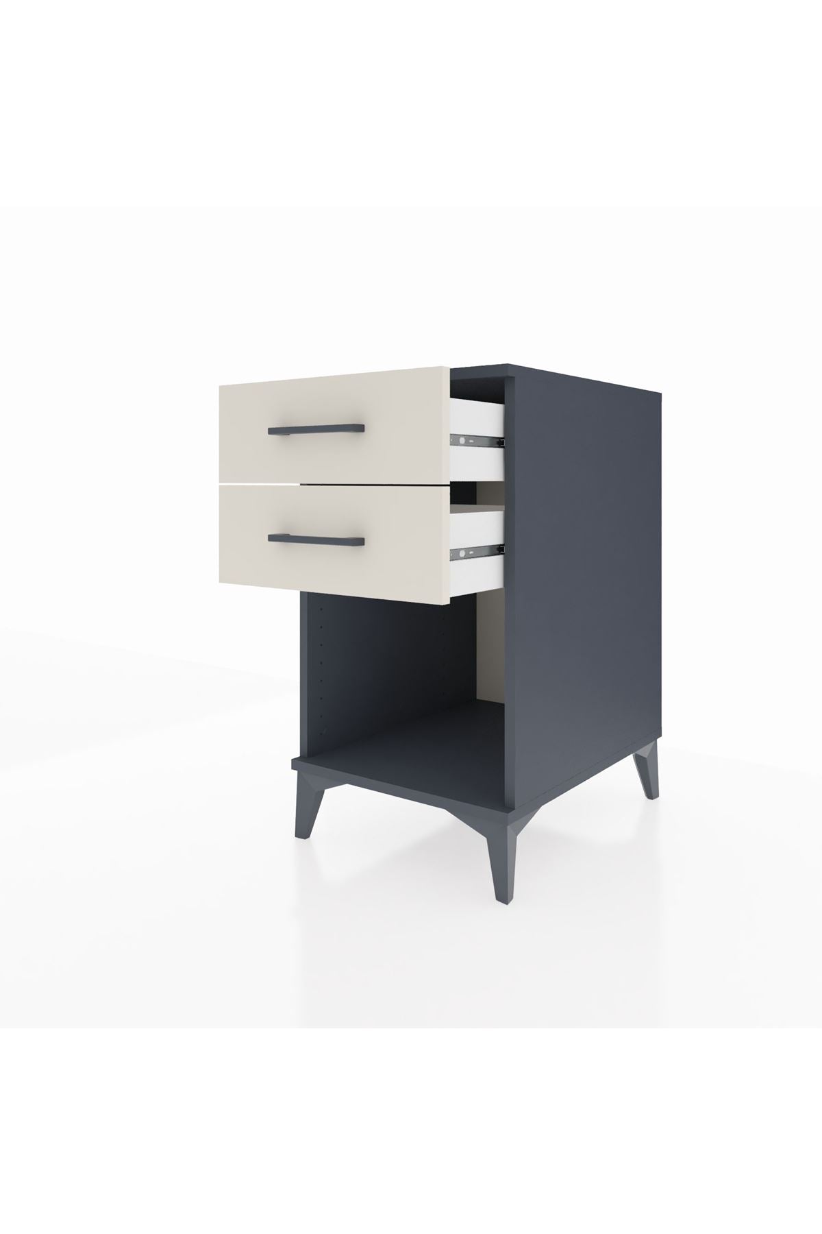 Kronos Komodin 2 Çekmeceli 44x59x80 Antrasit-Aytaşı