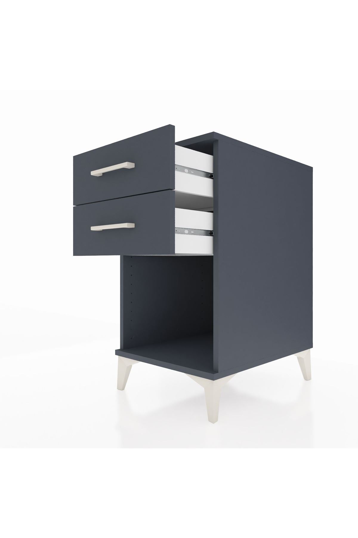 Kronos Komodin 2 Çekmeceli 44x59x80 Antrasit-Antrasit