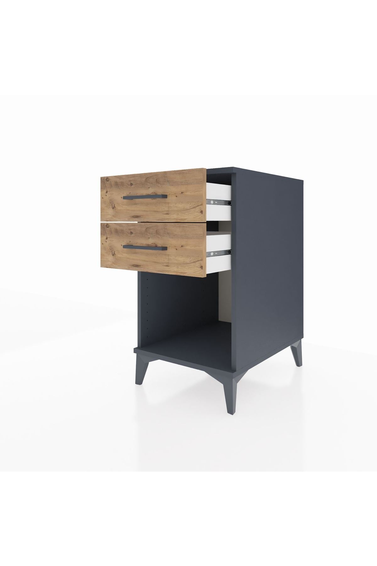 Kronos Komodin 2 Çekmeceli 44x59x80 Antrasit-Çam