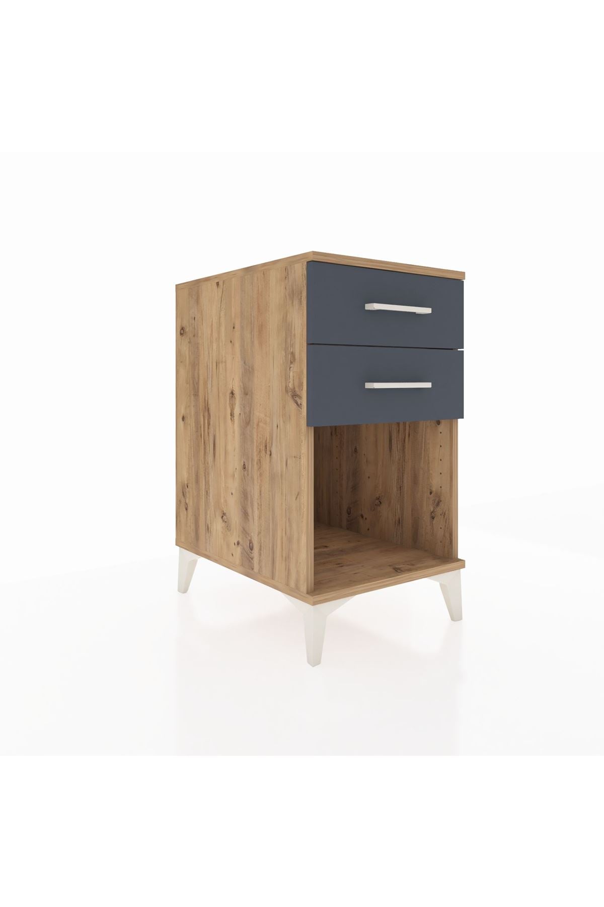 Kronos Komodin 2 Çekmeceli 44x59x80 Çam-Antrasit