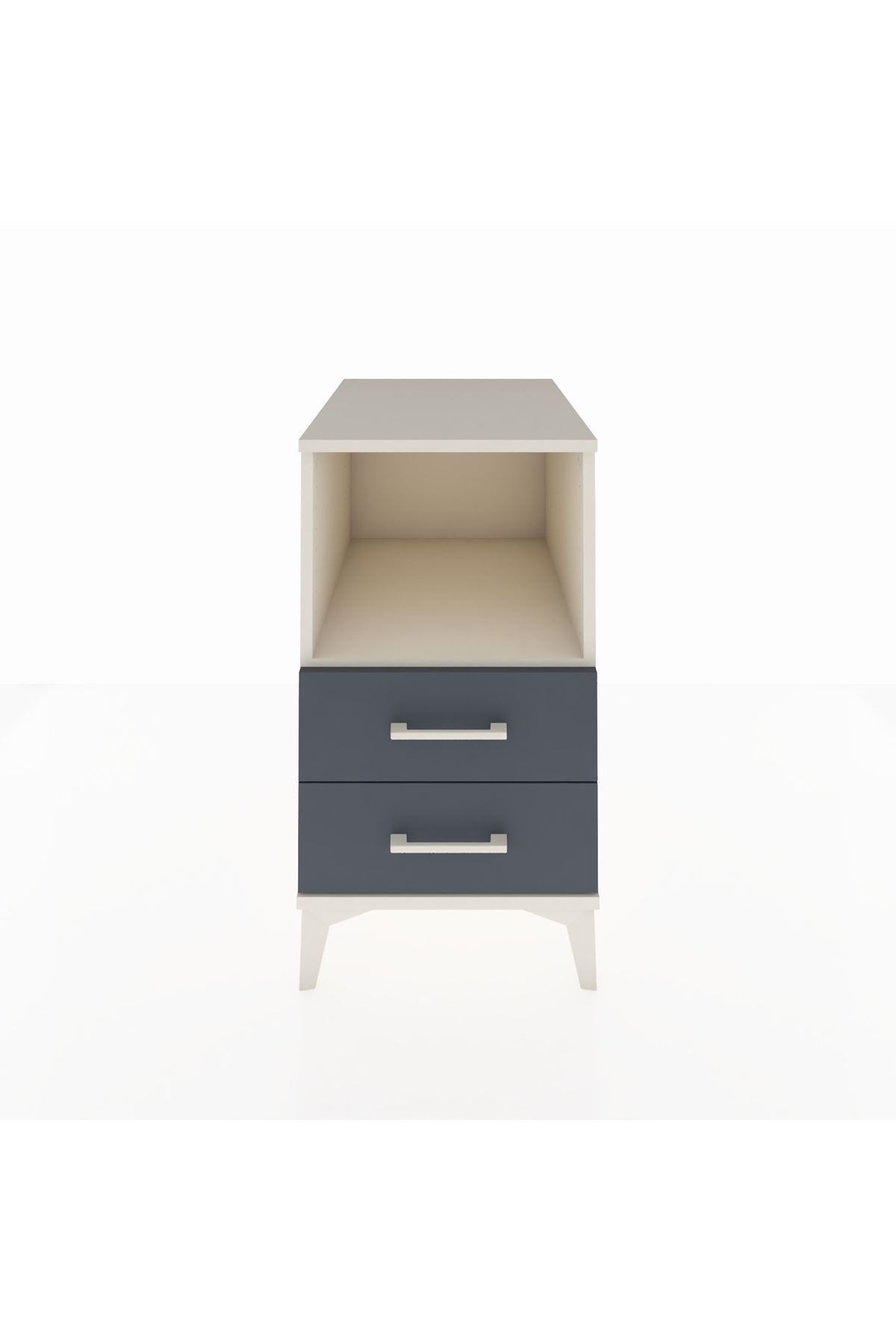 Kronos Komodin Tek Raflı 2 Çekmeceli 44x59x80 Aytaşı-Antrasit