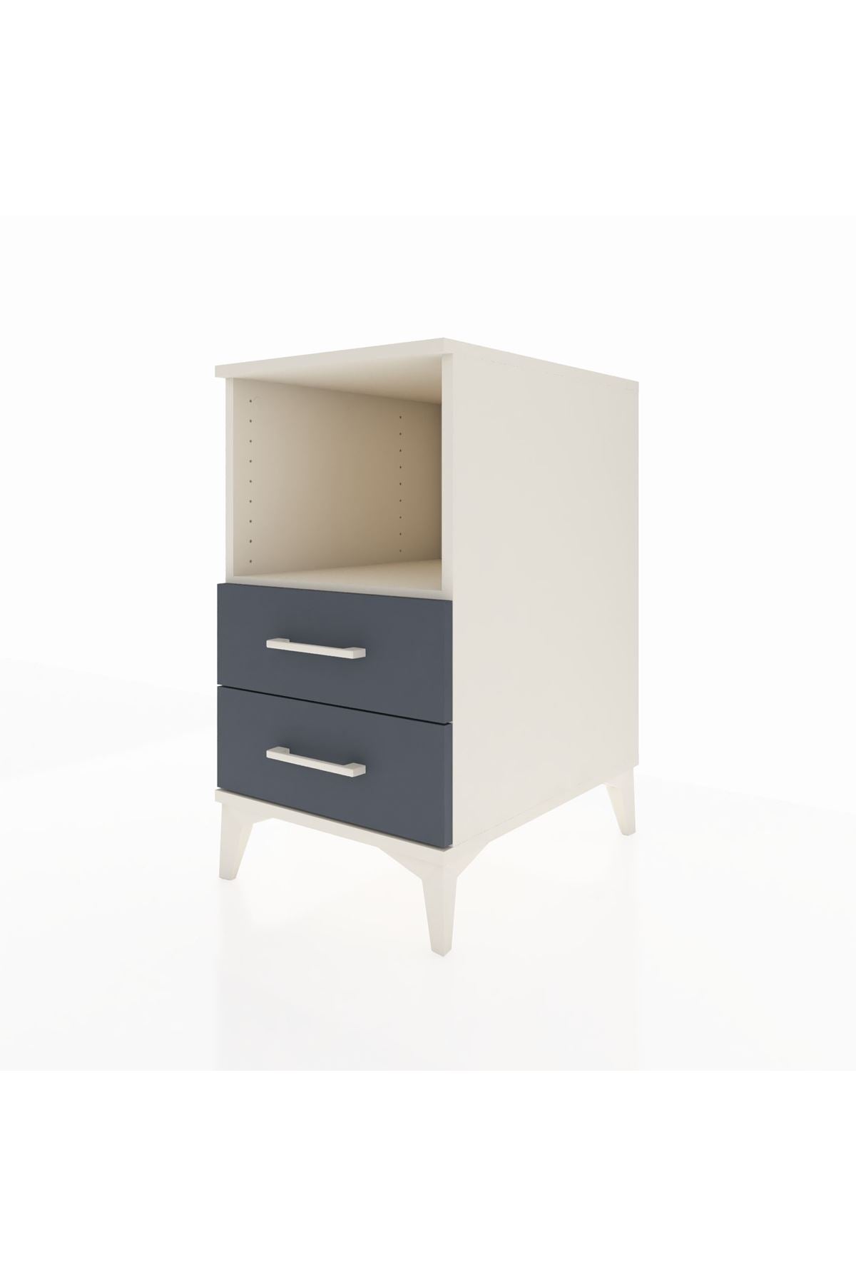 Kronos Komodin Tek Raflı 2 Çekmeceli 44x59x80 Aytaşı-Antrasit