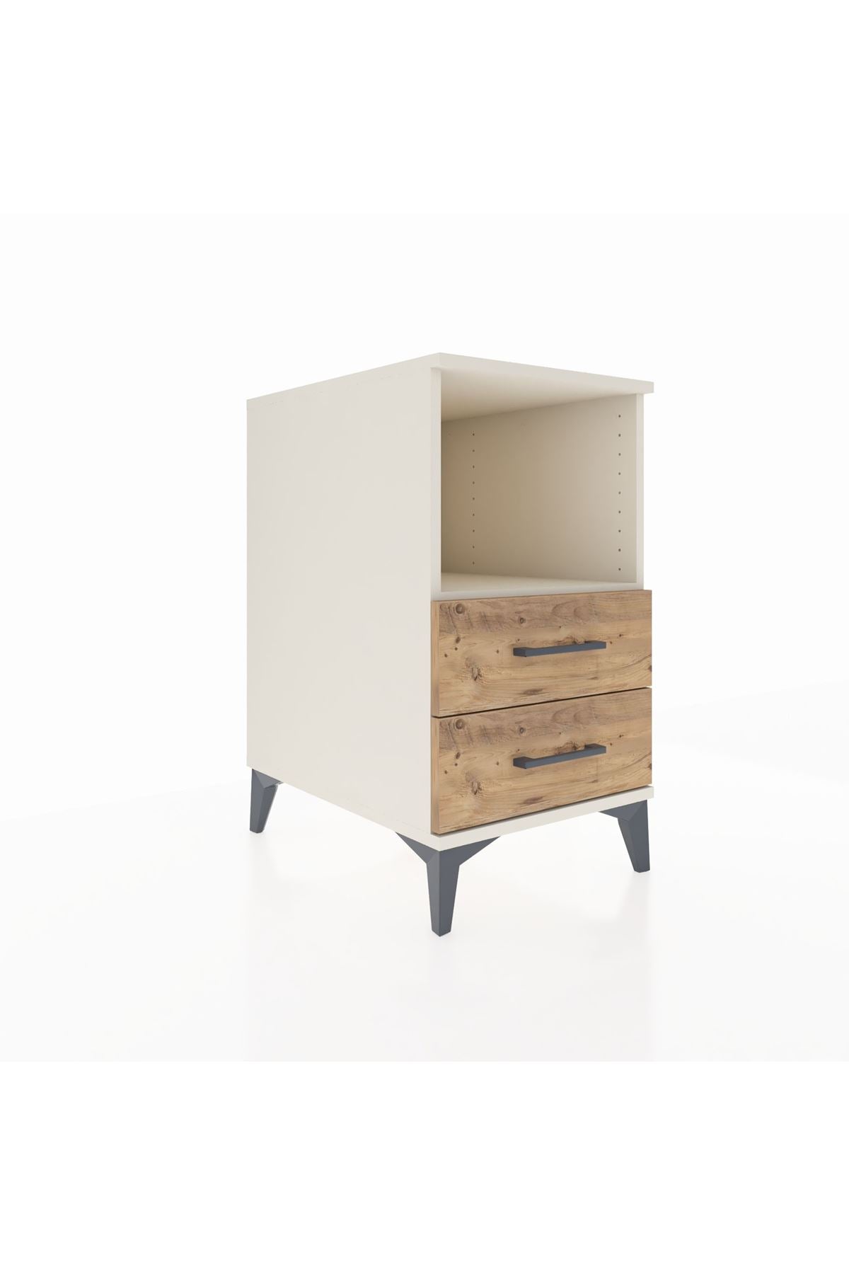 Kronos Komodin Tek Raflı 2 Çekmeceli 44x59x80 Aytaşı-Çam