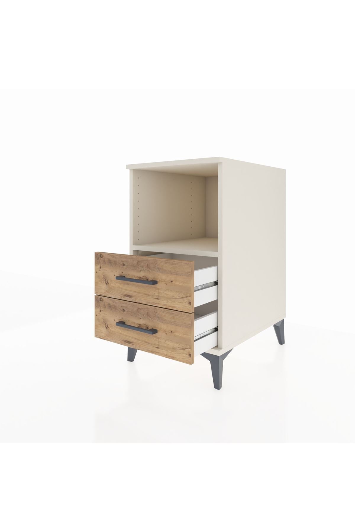 Kronos Komodin Tek Raflı 2 Çekmeceli 44x59x80 Aytaşı-Çam