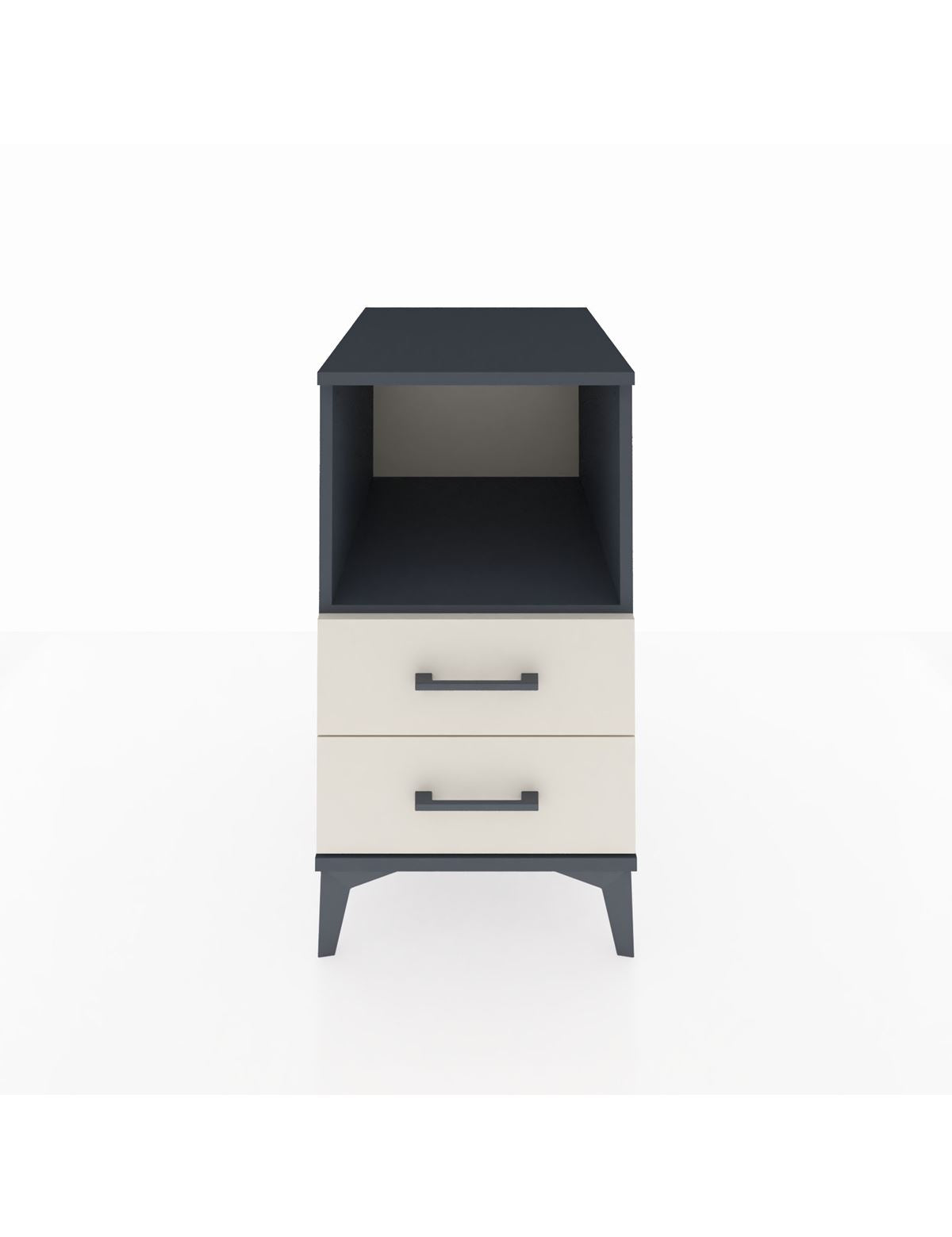 Kronos Komodin Tek Raflı 2 Çekmeceli 44x59x80 Antrasit-Aytaşı