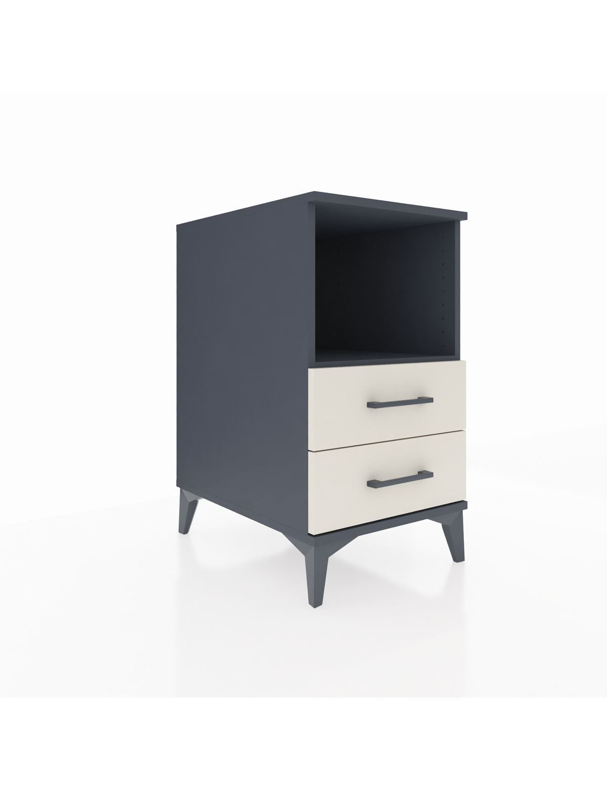 Kronos Komodin Tek Raflı 2 Çekmeceli 44x59x80 Antrasit-Aytaşı