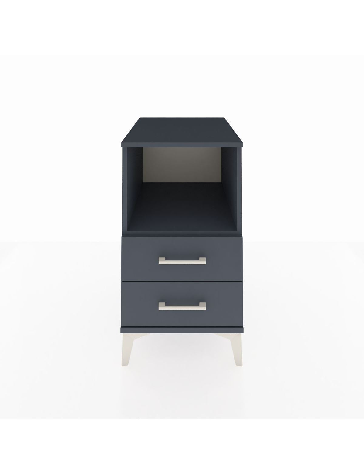 Kronos Komodin Tek Raflı 2 Çekmeceli 44x59x80 Antrasit-Antrasit