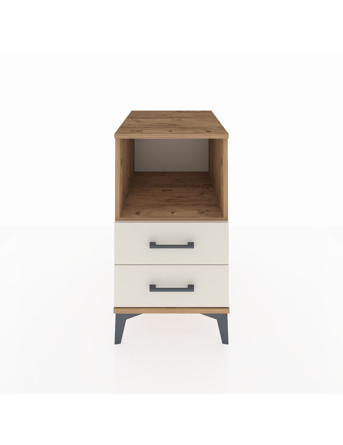 Kronos Komodin Tek Raflı 2 Çekmeceli 44x59x80 Çam-Aytaşı