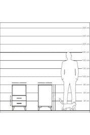 Kronos Komodin Tek Raflı 2 Çekmeceli 44x59x80 Çam-Aytaşı