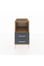 Kronos Komodin Tek Raflı 2 Çekmeceli 44x59x80 Çam-Antrasit