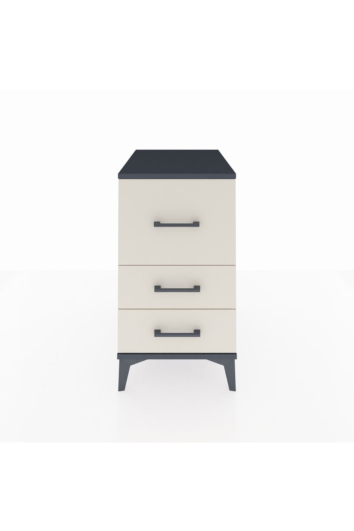 Kronos Komodin 3 Çekmeceli 44x59x80 Antrasit-Aytaşı