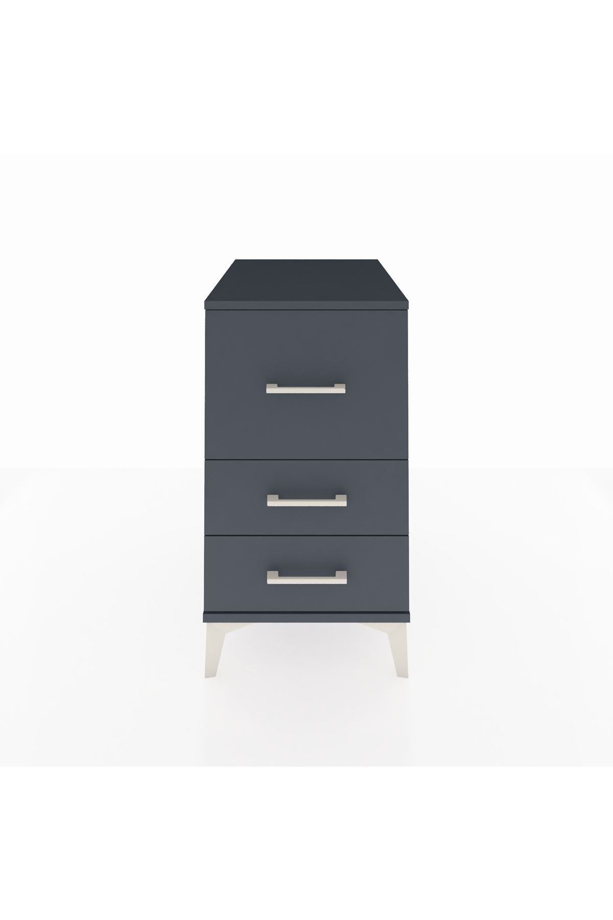 Kronos Komodin 3 Çekmeceli 44x59x80 Antrasit-Antrasit