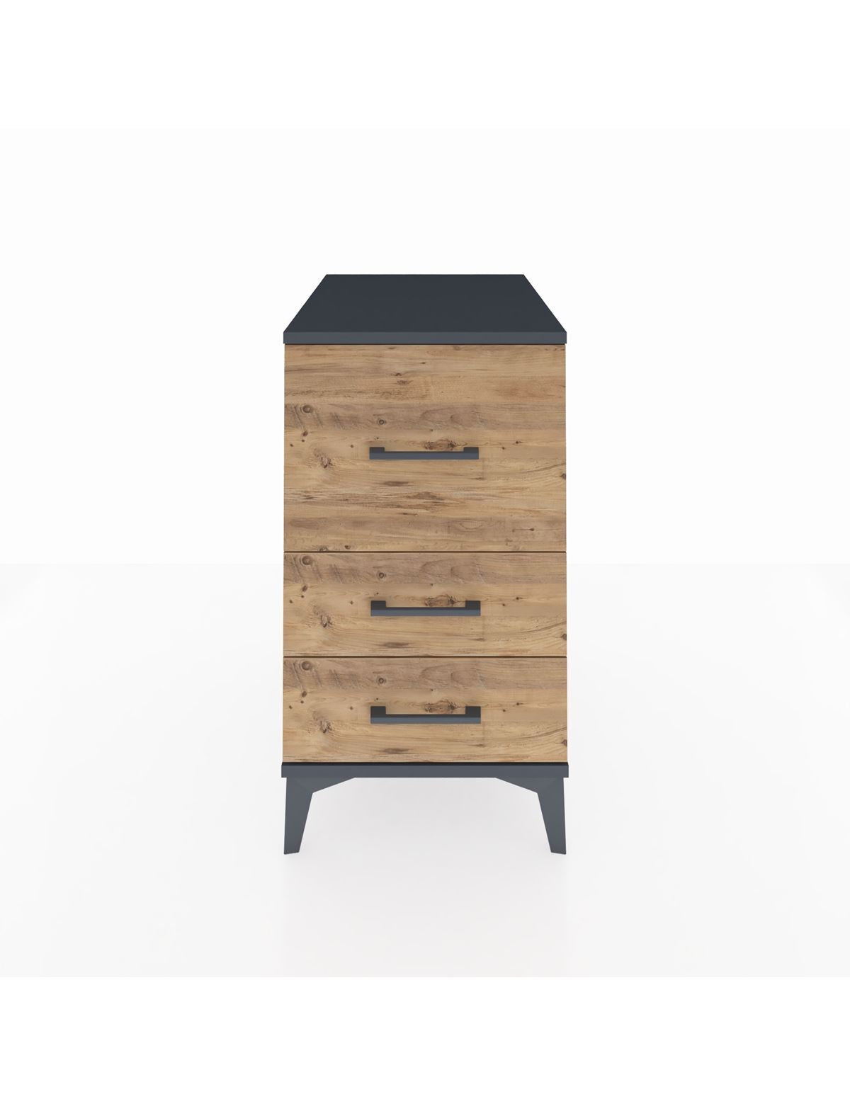 Kronos Komodin 3 Çekmeceli 44x59x80 Antrasit-Çam