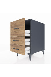 Kronos Komodin 3 Çekmeceli 44x59x80 Antrasit-Çam