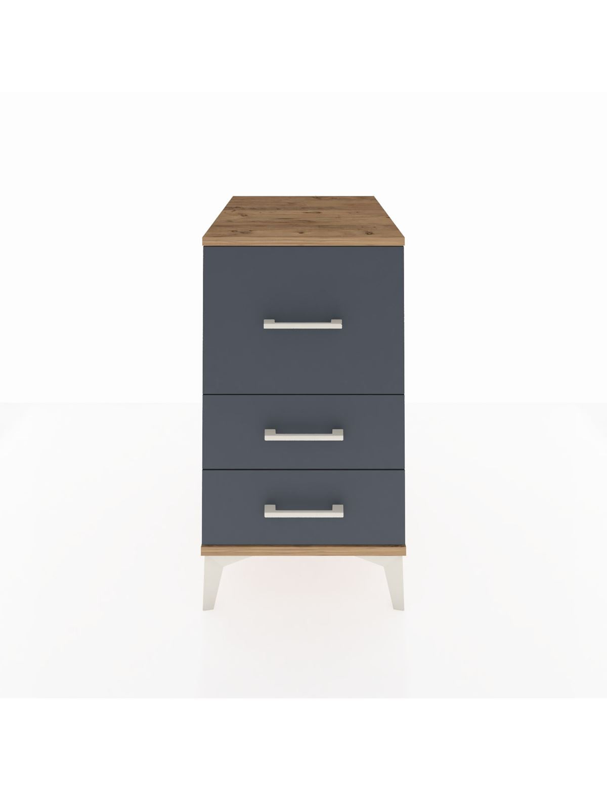 Kronos Komodin 3 Çekmeceli 44x59x80 Çam-Antrasit