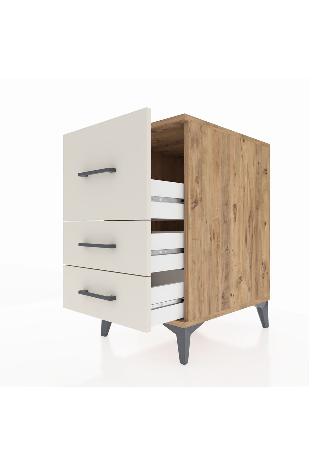 Kronos Komodin 3 Çekmeceli 44x59x80 Çam-Aytaşı