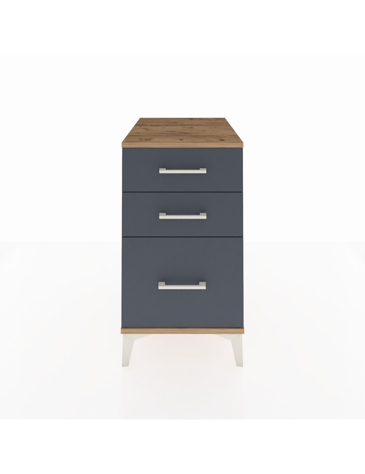 Kronos Komodin 3 Çekmeceli 44x59x80 Çam-Antrasit