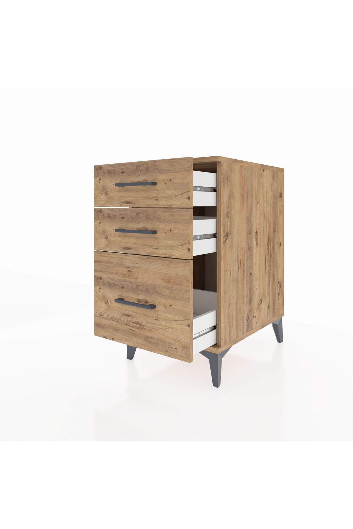 Kronos Komodin 3 Çekmeceli 44x59x80 Çam-Çam