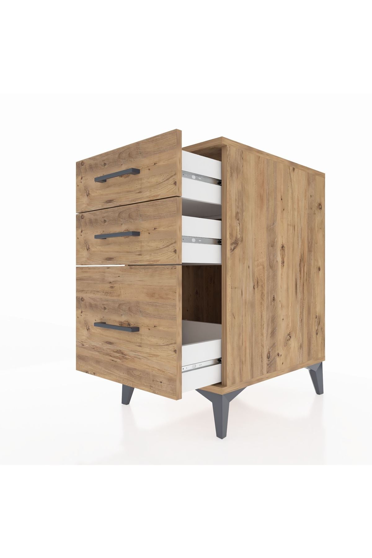 Kronos Komodin 3 Çekmeceli 44x59x80 Çam-Çam