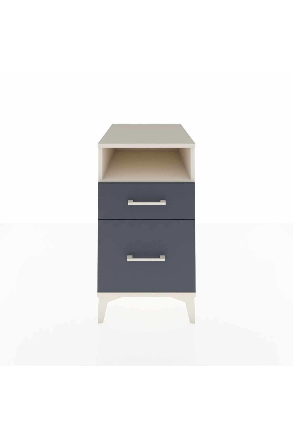 Kronos Komodin Tek Raflı 2 Çekmeceli 44x59x80 Aytaşı-Antrasit