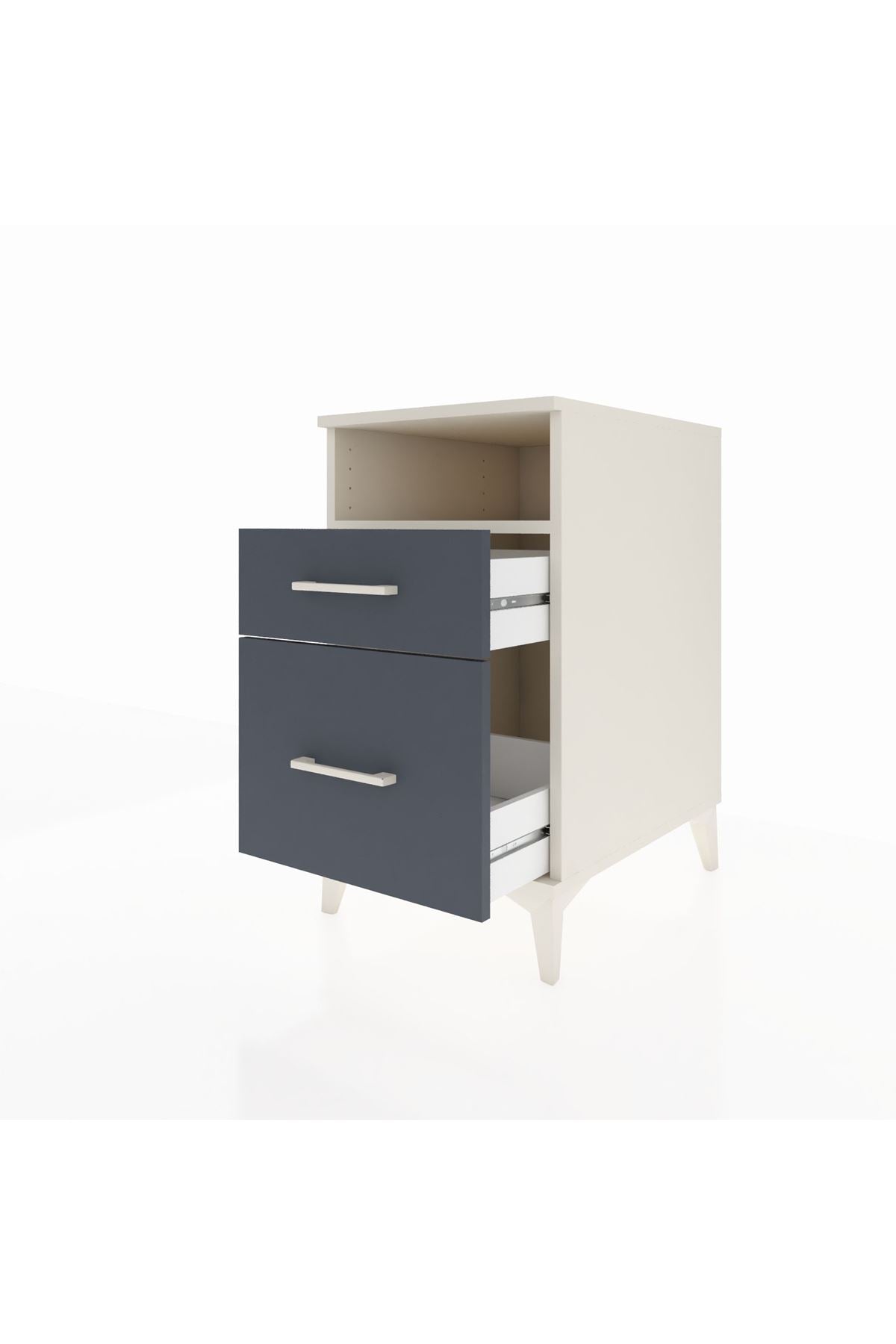 Kronos Komodin Tek Raflı 2 Çekmeceli 44x59x80 Aytaşı-Antrasit