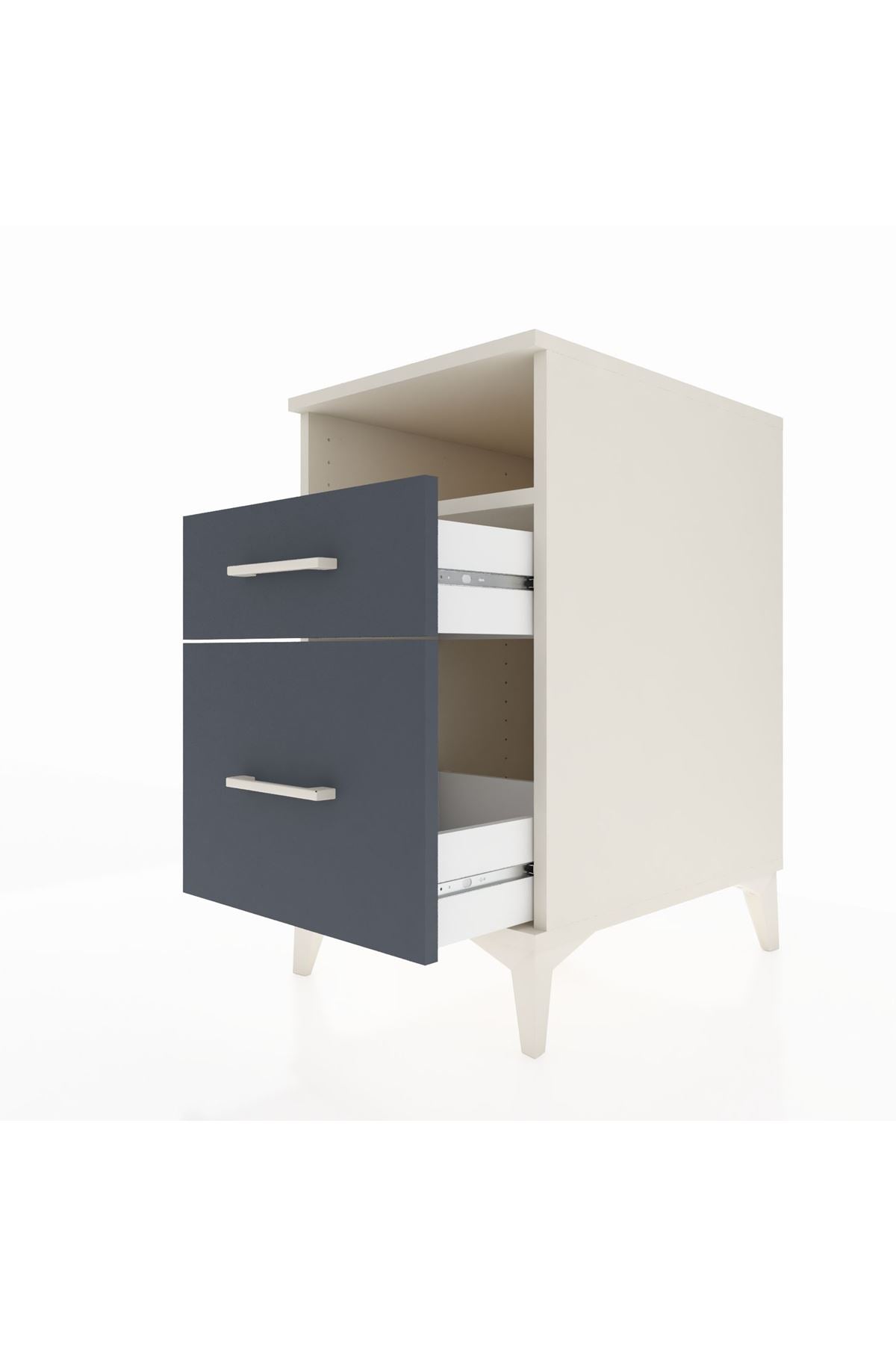 Kronos Komodin Tek Raflı 2 Çekmeceli 44x59x80 Aytaşı-Antrasit