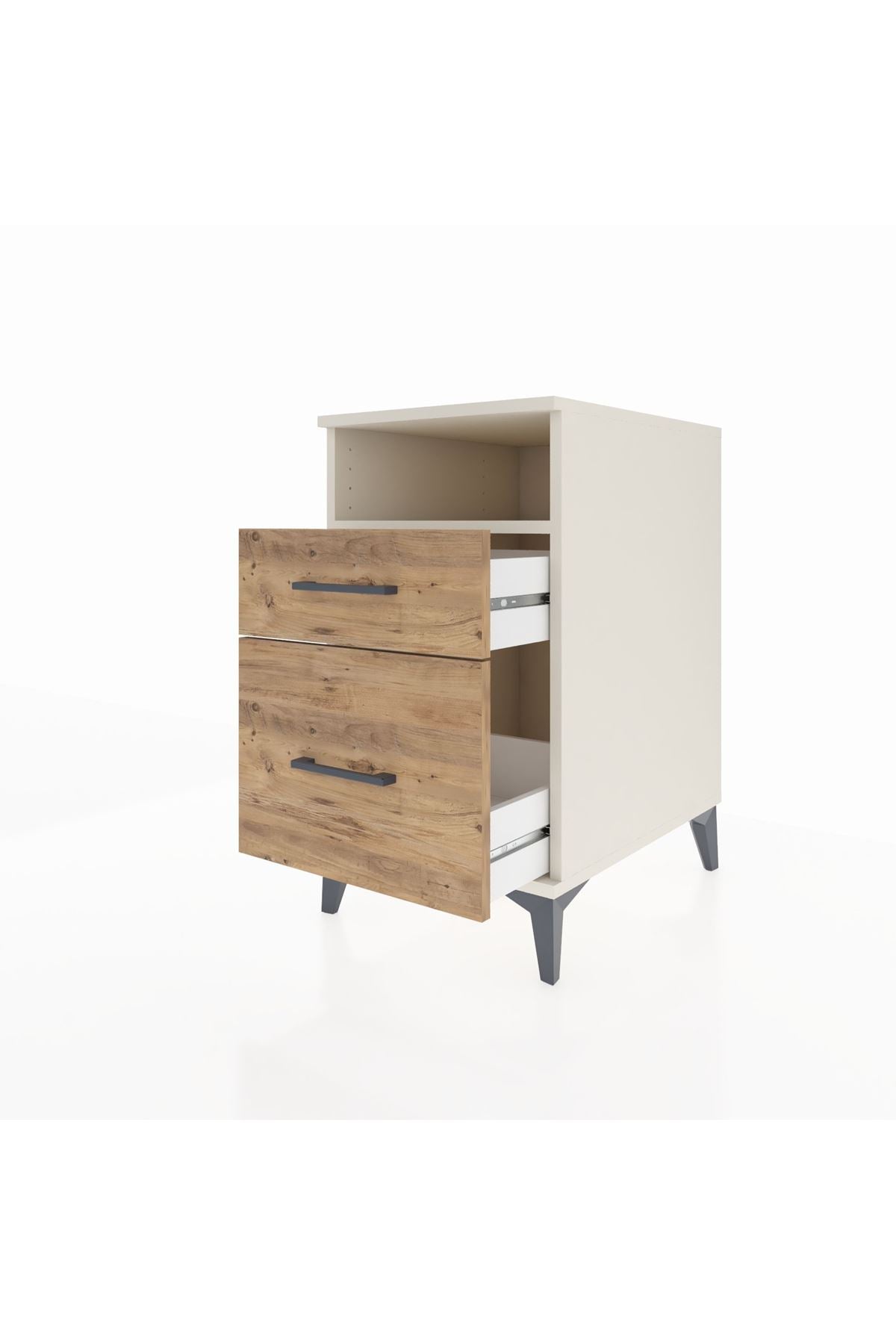 Kronos Komodin Tek Raflı 2 Çekmeceli 44x59x80 Aytaşı-Çam