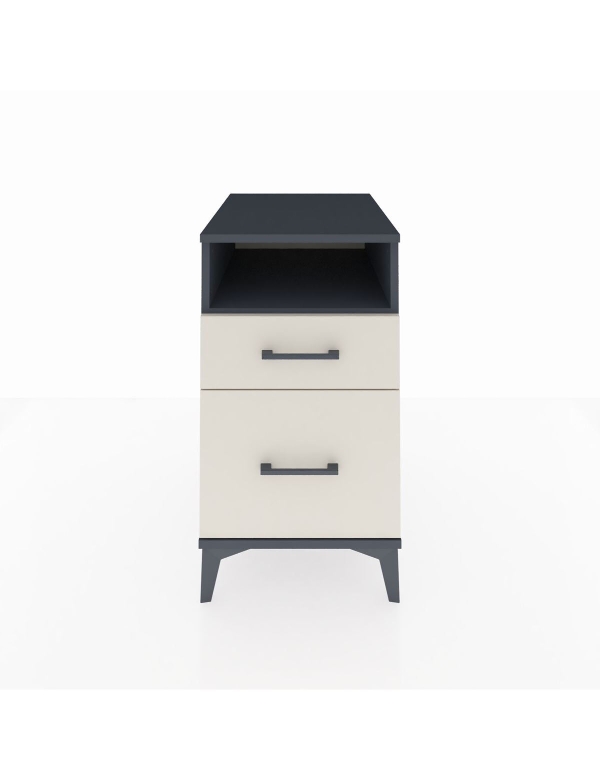 Kronos Komodin Tek Raflı 2 Çekmeceli 44x59x80 Antrasit-Aytaşı