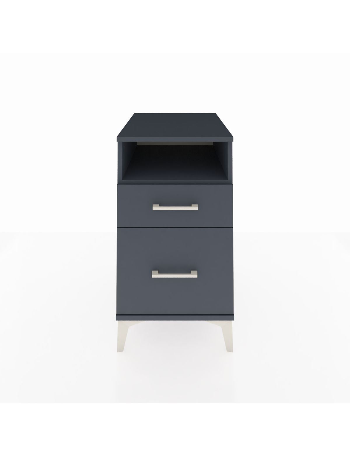 Kronos Komodin Tek Raflı 2 Çekmeceli 44x59x80 Antrasit-Antrasit