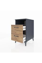 Kronos Komodin Tek Raflı 2 Çekmeceli 44x59x80 Antrasit-Çam