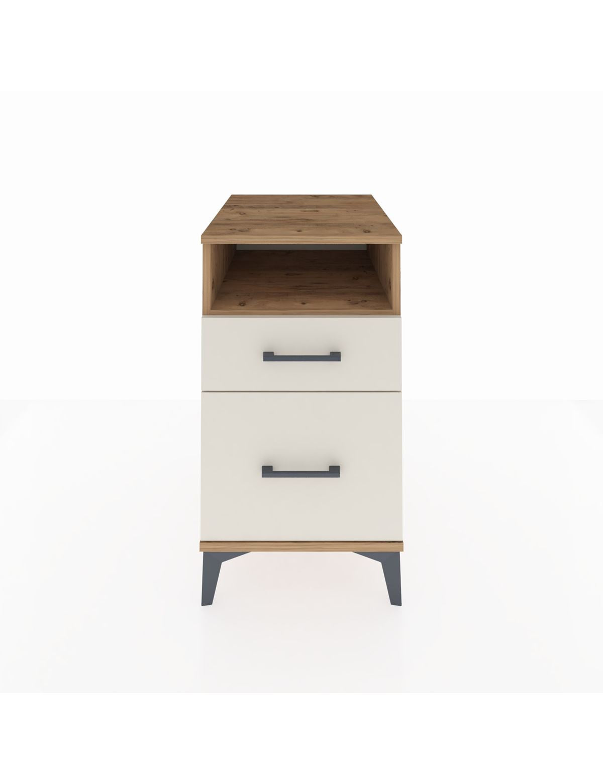 Kronos Komodin Tek Raflı 2 Çekmeceli 44x59x80 Çam-Aytaşı