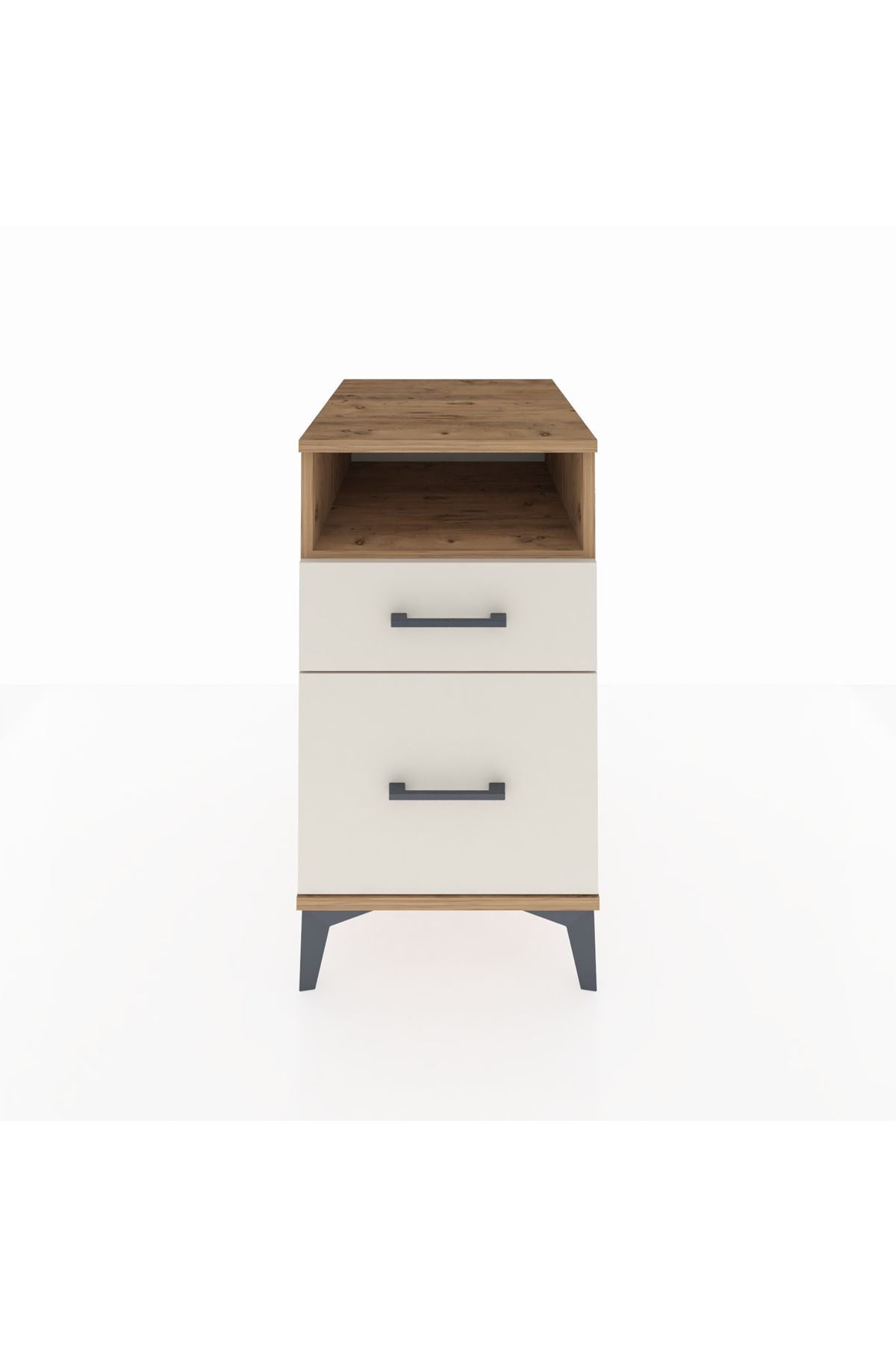 Kronos Komodin Tek Raflı 2 Çekmeceli 44x59x80 Çam-Aytaşı