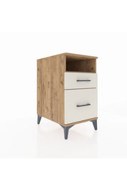 Kronos Komodin Tek Raflı 2 Çekmeceli 44x59x80 Çam-Aytaşı