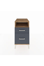 Kronos Komodin Tek Raflı 2 Çekmeceli 44x59x80 Çam-Antrasit