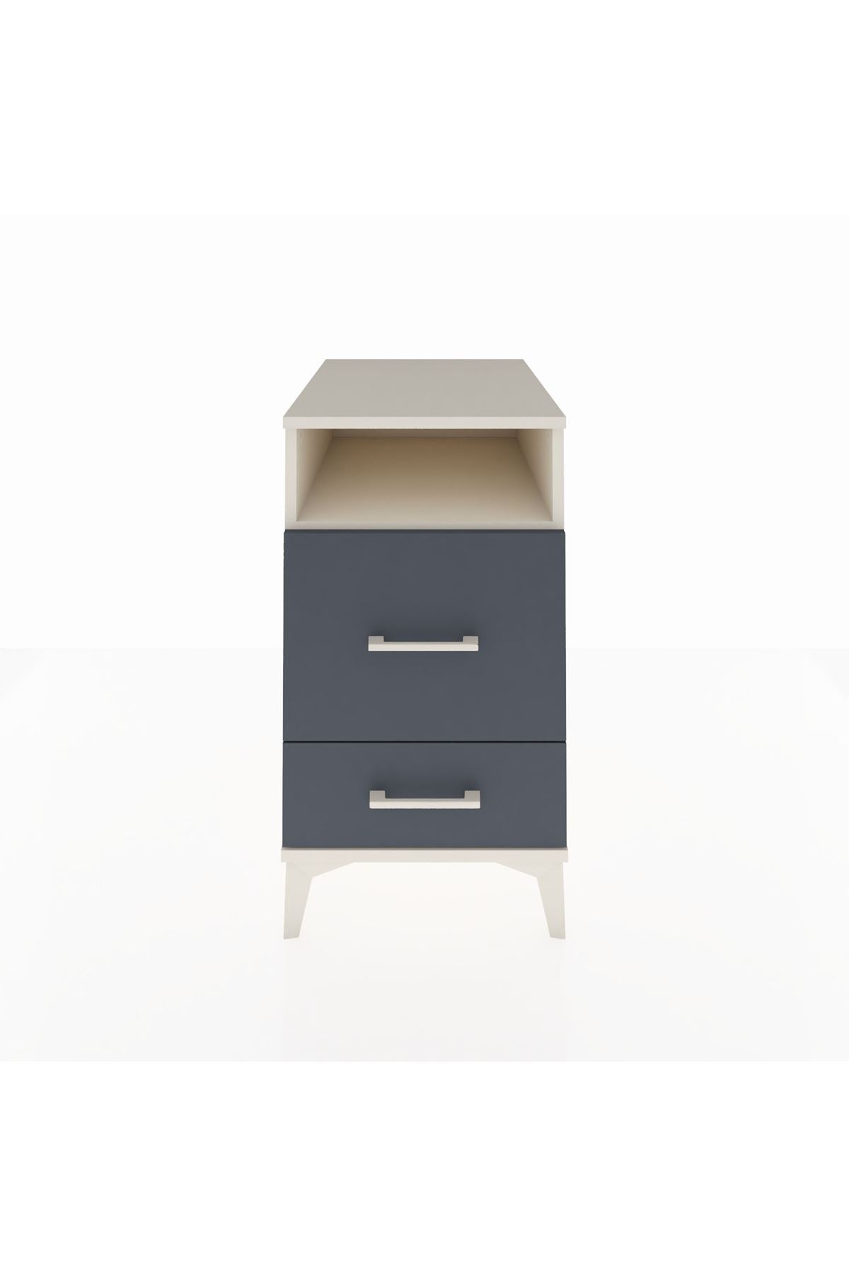 Kronos Komodin Tek Raflı 2 Çekmeceli 44x59x80 Aytaşı-Antrasit