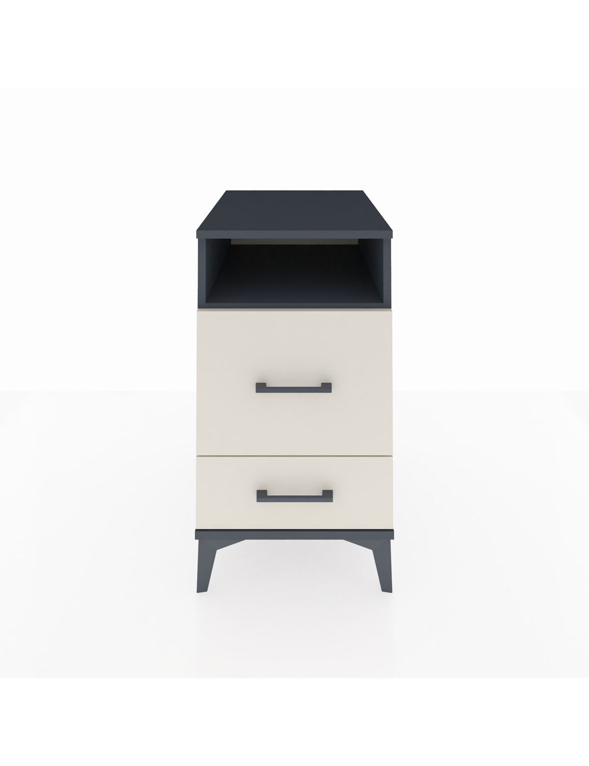 Kronos Komodin Tek Raflı 2 Çekmeceli 44x59x80 Antrasit-Aytaşı