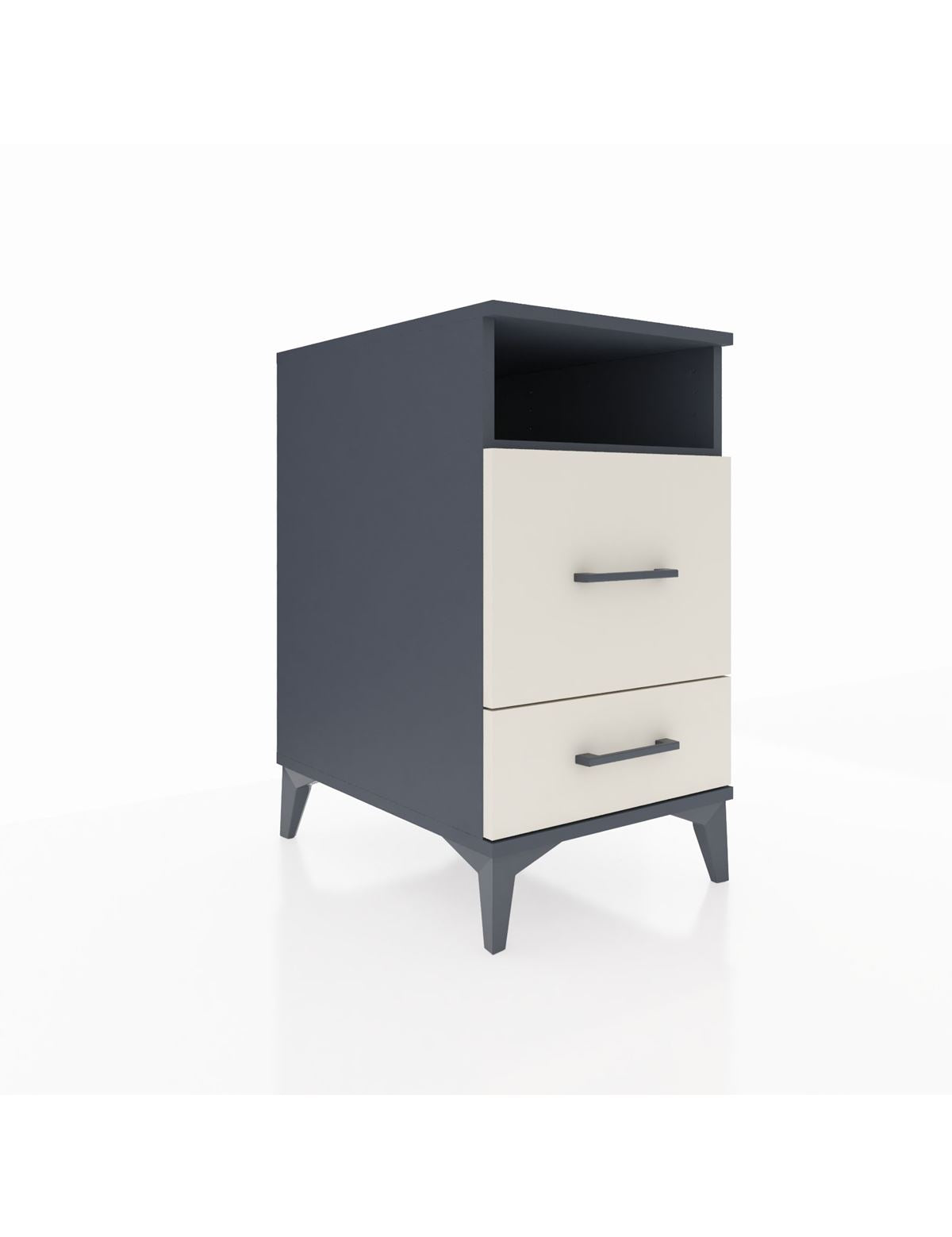 Kronos Komodin Tek Raflı 2 Çekmeceli 44x59x80 Antrasit-Aytaşı