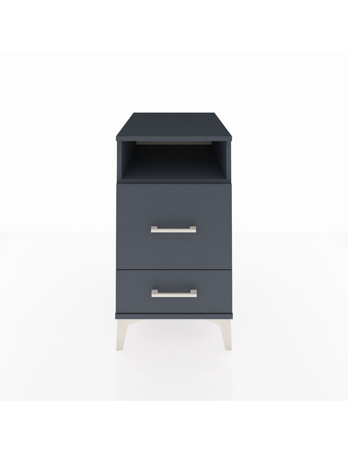 Kronos Komodin Tek Raflı 2 Çekmeceli 44x59x80 Antrasit-Antrasit